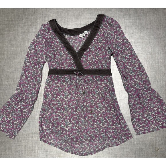 ESPRIT Y2K 4 sheer Babydoll top floral romantic cottage coquette bella swan - Picture 4 of 11